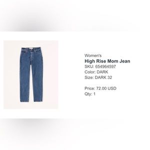 Abercrombie high rise mom Jean